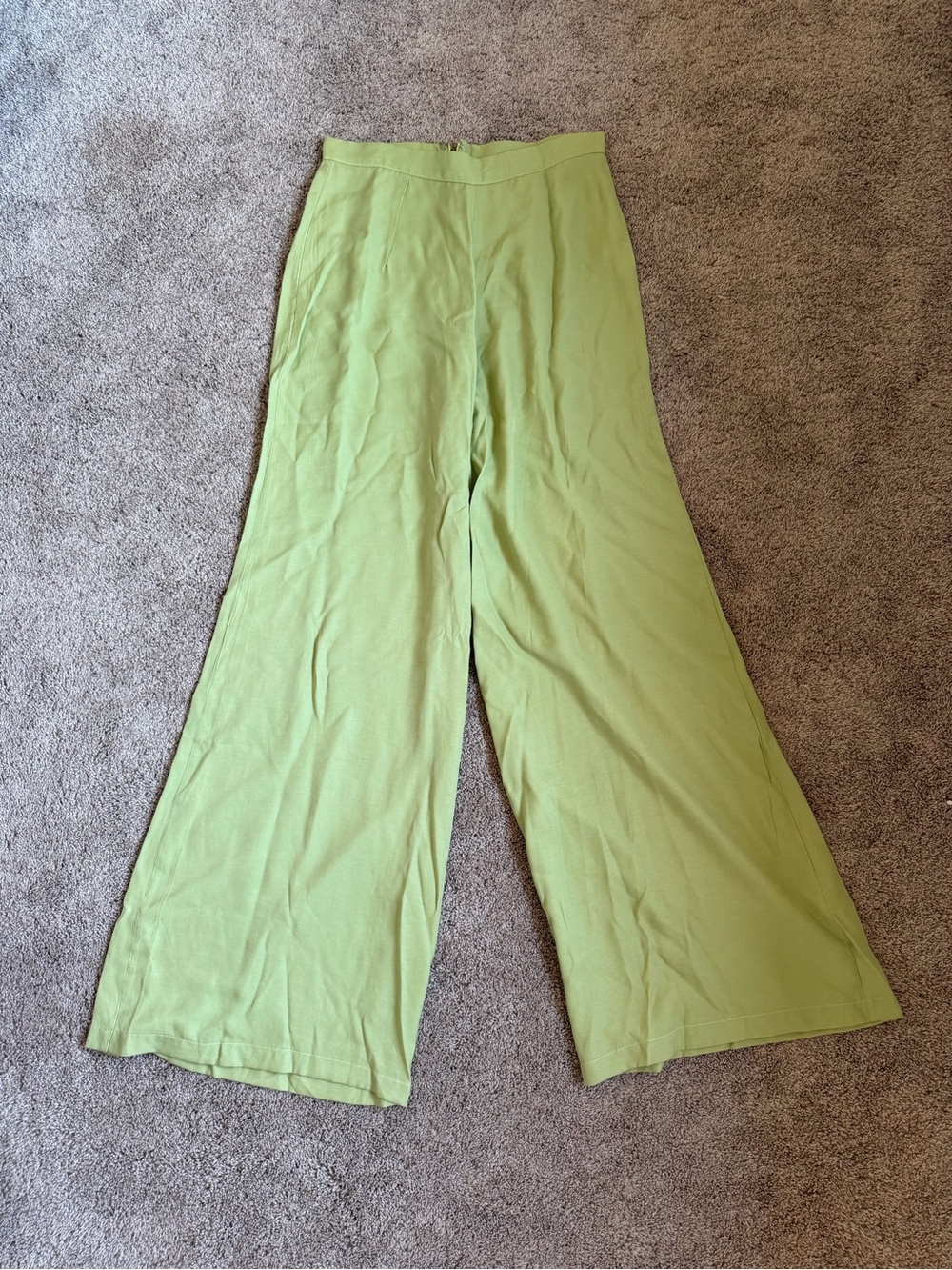 SEVEN WONDERS Light Green Wide-Leg Women's Pants SMALL
